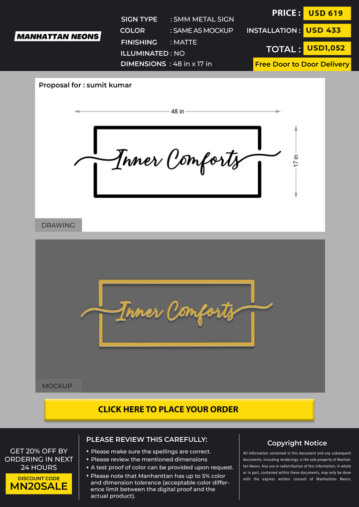 Business signage for sumit kumar