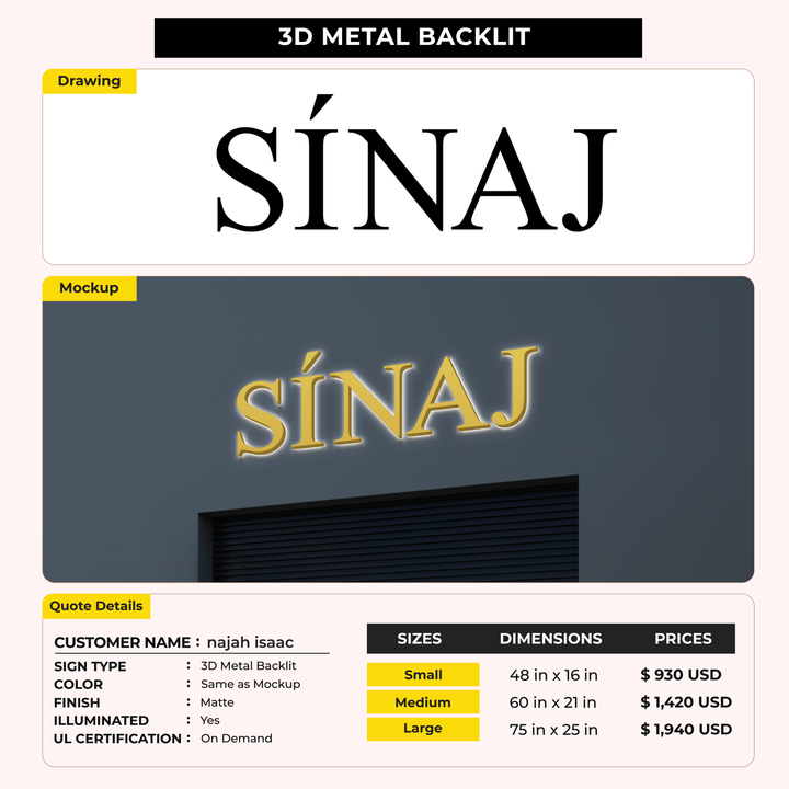 Custom Signs for najah isaac