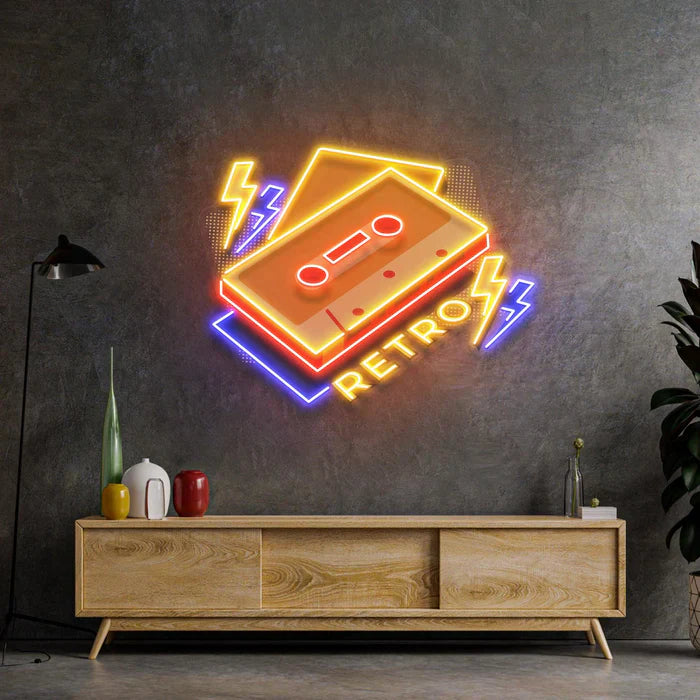 Cassette Retro UV Art Led Neon sign - Reviving Memories - ManhattanNeons.com